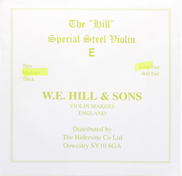 Hill & Sons Special Steel Violin E String